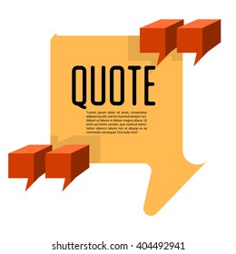 Isometric signs quote blank template. Template for business card, information, text. Print design.