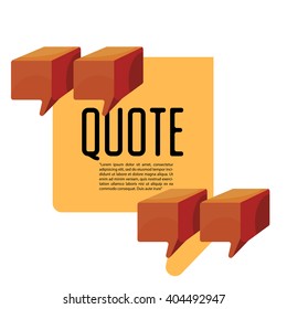 Isometric signs quote blank template. Template for business card, information, text. Print design.