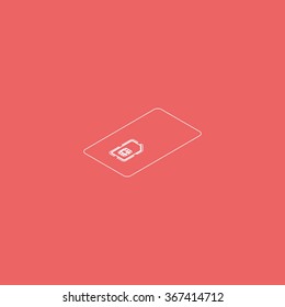 Isometric sim card case illustration.