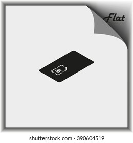 Isometric sim card case illustration.