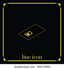 Isometric sim card case illustration.