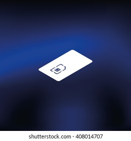 Isometric sim card case illustration.
