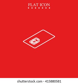 Isometric sim card case illustration.