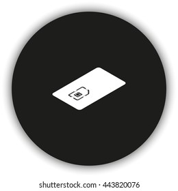Isometric sim card case illustration.