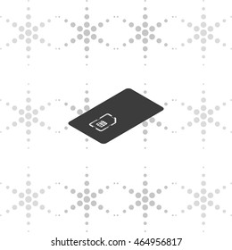 Isometric sim card case illustration.