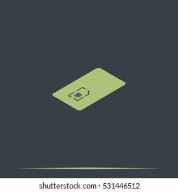 Isometric sim card case illustration.