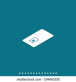 Isometric sim card case illustration.