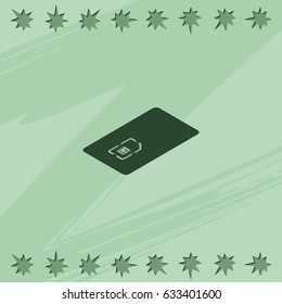 Isometric sim card case illustration.