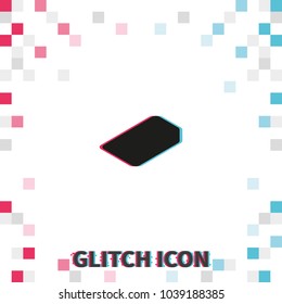 Isometric sim card  glitch effect vector icon.
