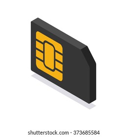 Isometric SIM card icon