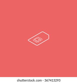 Isometric sim card illustration.