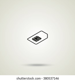 Isometric sim card illustration.