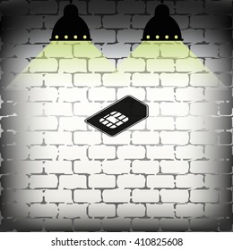Isometric sim card illustration.
