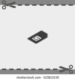 Isometric sim card illustration.