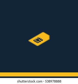 Isometric sim card illustration.