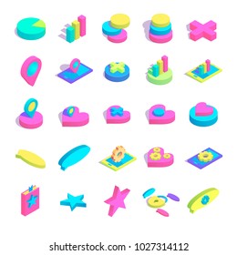 Isometric simple icon big collection concept vector illustration