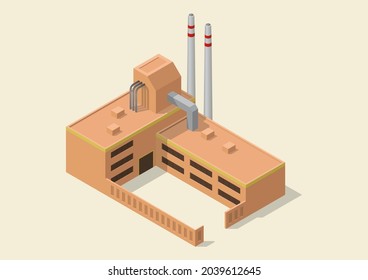 Isometric simple icono de construcción industrial