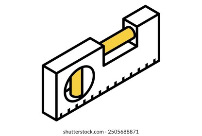 Isometric simple line drawing tool icon, leveler, Vector Illustration