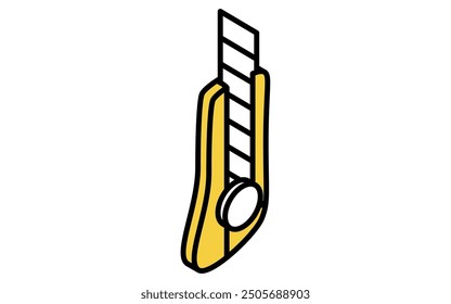Isometric simple line drawing tool icon, cutter, Vector Illustration