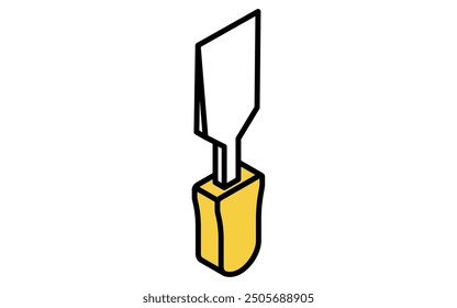 Isometric simple line drawing tool icon, scraper, Vector Illustration
