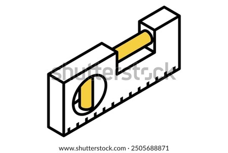 Isometric simple line drawing tool icon, leveler, Vector Illustration