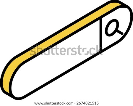 Isometric simple line icon illustration of search bar symbol for internet and web browsing, Vector Illustration