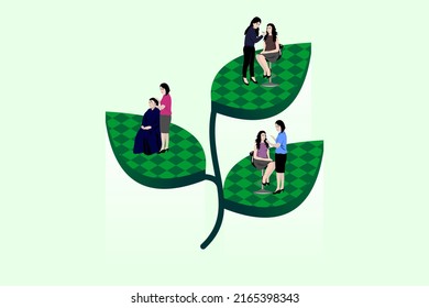 Isometric simple ilustración de maquillaje con un concepto de hoja como punto de partida. Vector de belleza isométrico
