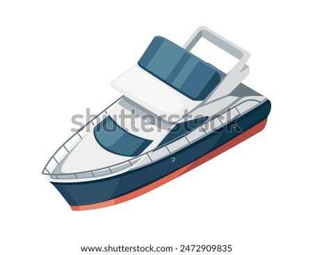 Isometric simple speed boat design vector illustration isolated on white background
