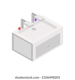 Isometric sink on a background