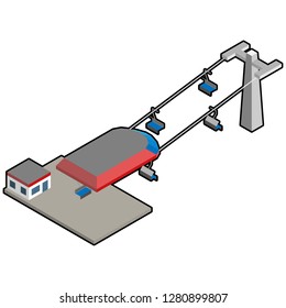 Isometric ski lift, tele ski for any kind of business, map and web print works. 