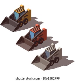 Isometric skid mini loader isolated