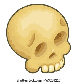 Isometric Skull Icon Symbol Isolated Cartoon Design Vector Illustration