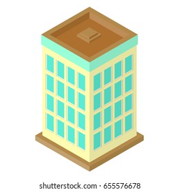 Isometric skyscraper, low poly colorful design eps 10