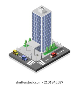 Isometric skyscraper on a white background