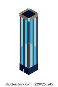 Isometric skyscraper on a white background. Real estate sale and rent. Big building concept. Big city architecture