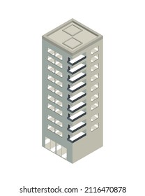 plano de icono urbano de rascacielos isométricos