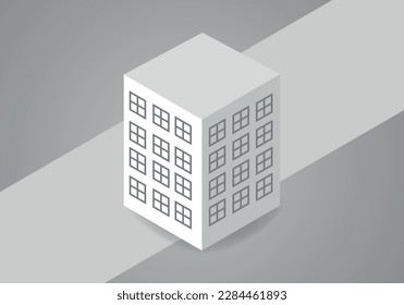 Isometric Skyscrapers office building. Isolation on background.