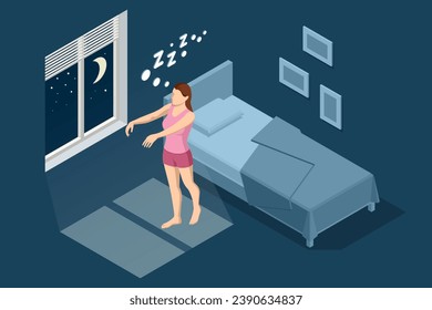 Free sleepwalking - Vector Art