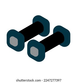 Isometric small dumbbells for fitness activities. sport lifestyle, bodybuilding. vector illustration isolated on white background.