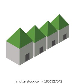 arte de ilustración isométrico de diseño de casa pequeña