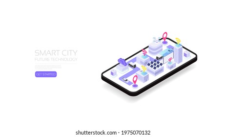 Isometric smart city, Future technogy for smart life