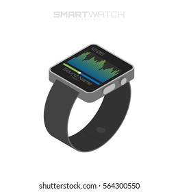 Isometric Smart Watches. Innovation Future Technologies. Isolated On White Background For Your Projects And Infographics