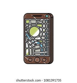 isometric smartphone with gps app