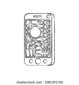isometric smartphone with gps app