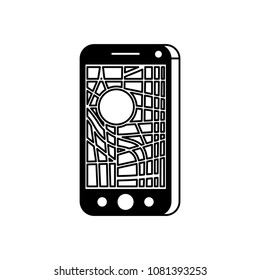 isometric smartphone with gps app