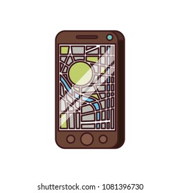 isometric smartphone with gps app