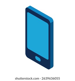Isometric smartphone icon mobile device technology app