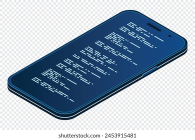 Smartphone isométrico. Simple teléfono isométrico plano. Tecnología isométrica de dispositivos de smartphone. Ilustración vectorial