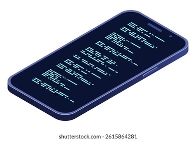 Isometric smartphone. Simple flat isometric phone. Smartphone device isometric technology. Isometric technology