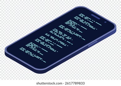 Isometric smartphone. Simple flat isometric phone. Smartphone device isometric technology. Isometric technology